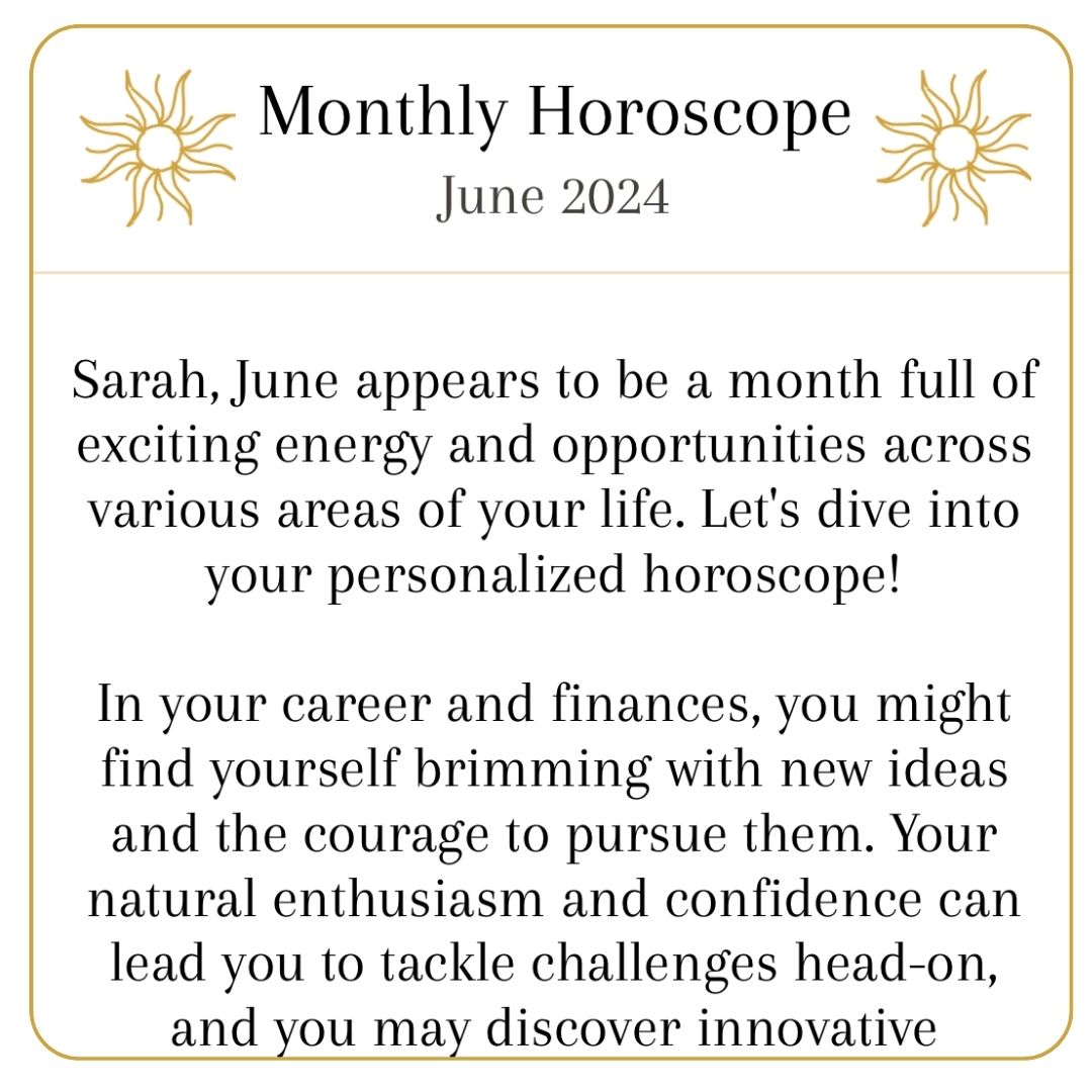 personalized monthly horoscopes on starra
