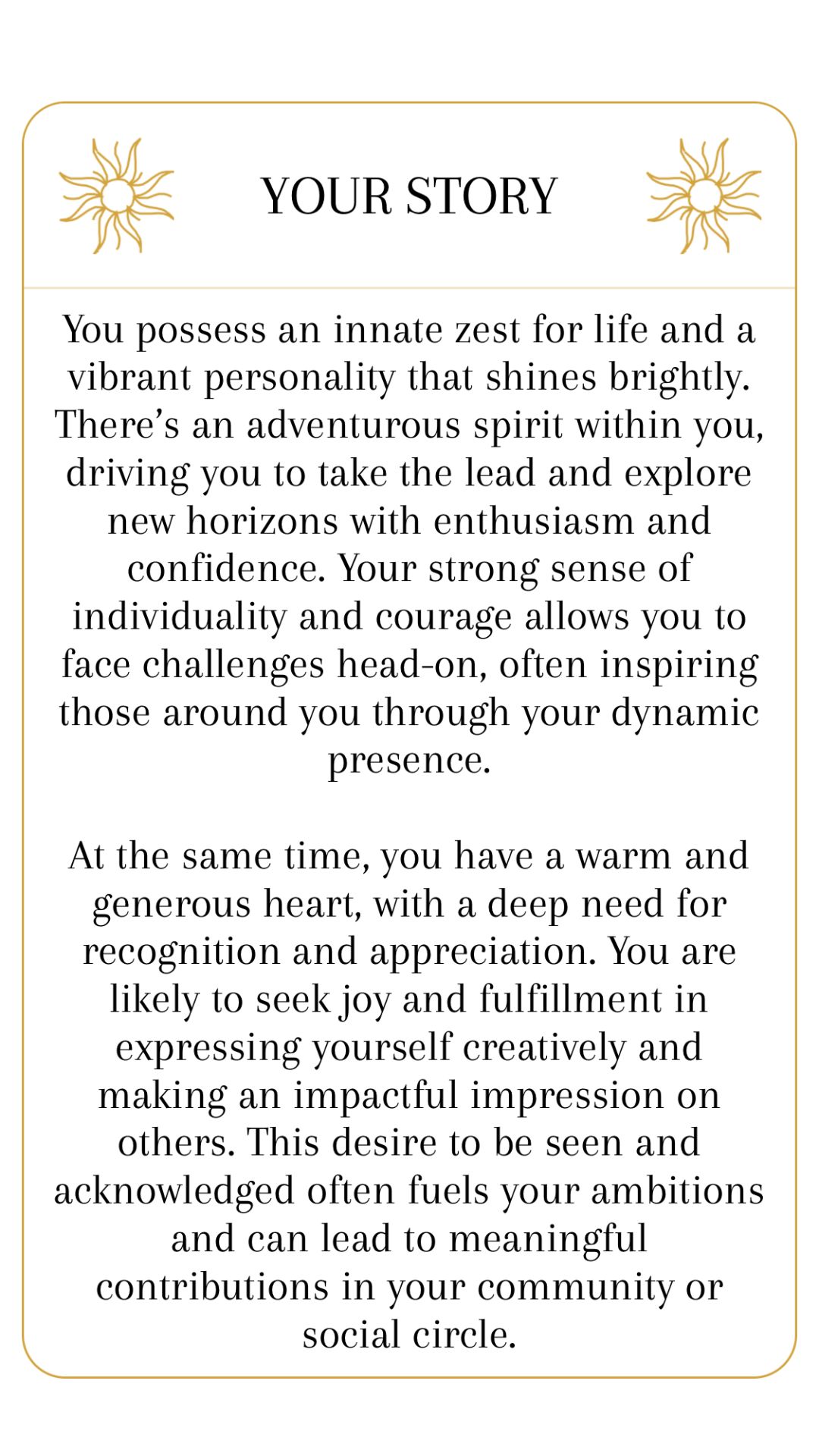 your story is a free personal natal chart reading